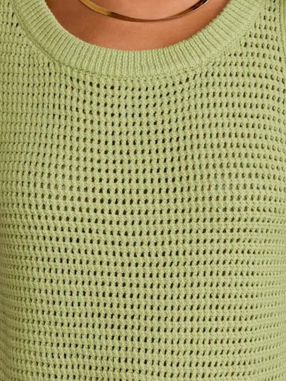 Lulus | Lime Green | Loose Knit Sweater Tank Top | Summer | Vacation | Chic | - Picture 3 of 8